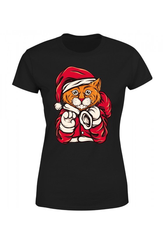 Koszulka Damska Świąteczny Kot
