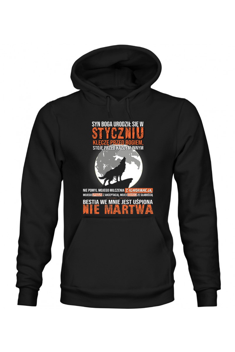 Bluza Męska z Kapturem Syn Boga Urodził Się W Styczniu