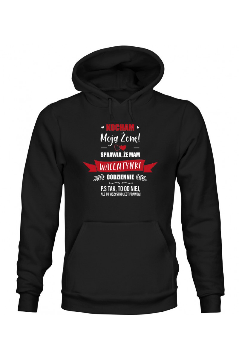 Bluza Męska z Kapturem Kocham Moją Żonę Bluza Męska z Kapturem Kocham Moją Żonę