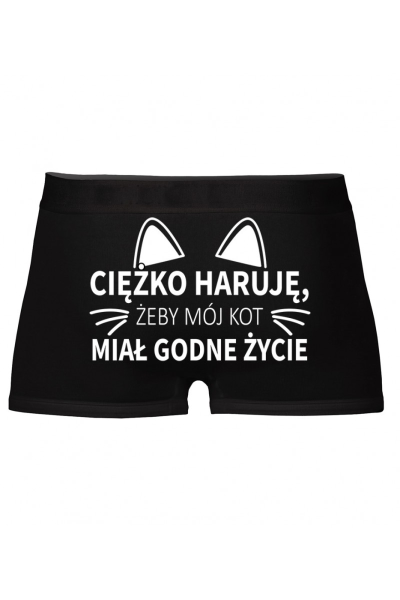 Bokserki Ciężko Haruję Żeby Mój Kot Miał Godne Życie