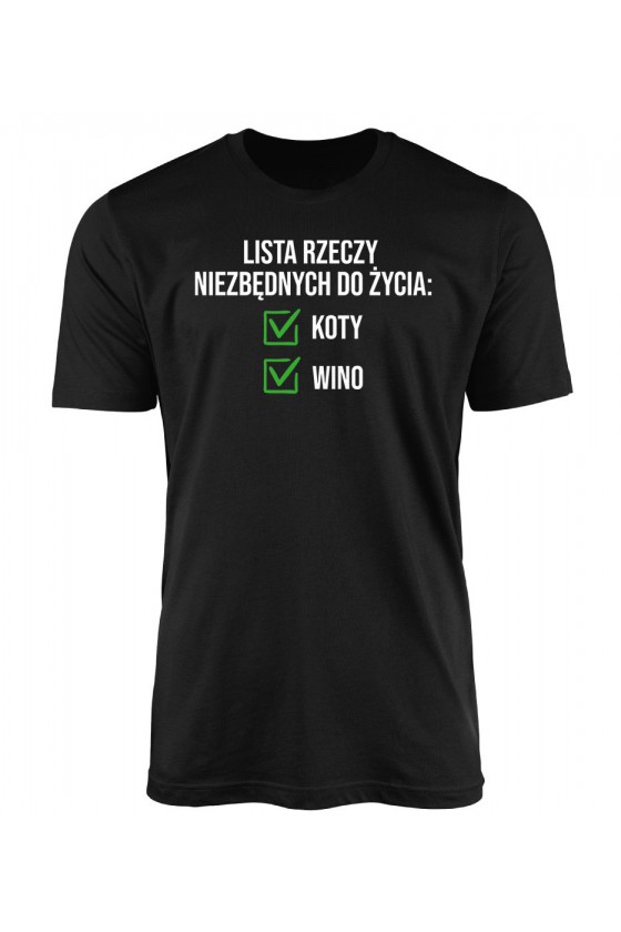 Koszulka Męska Lista Rzeczy Niezbędnych Do Życia