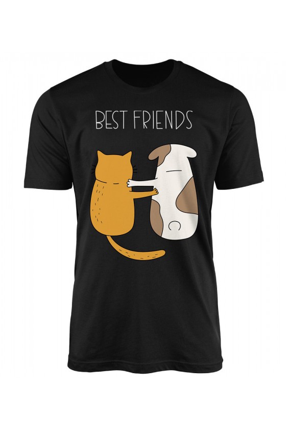 Koszulka Męska Best Friends Kot I Pies