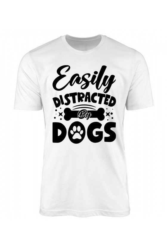 Koszulka Męska Easily Distracted By Dogs