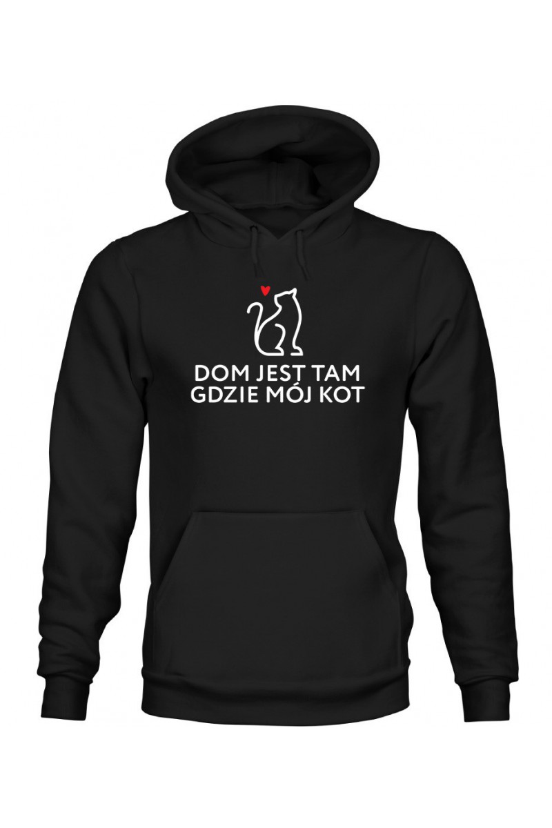 Bluza Męska z Kapturem Dom Jest Tam Gdzie Mój Kot