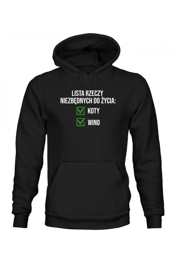 Bluza Męska z Kapturem Lista Rzeczy Niezbędnych Do Życia