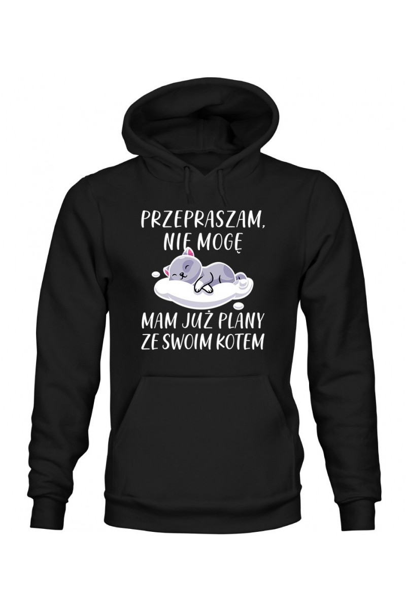 Bluza Męska z Kapturem Przepraszam Nie Mogę Mam Już Plany Ze Swoim Kotem