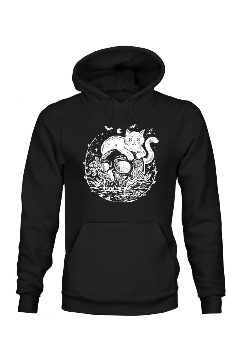 Bluza Męska z Kapturem Cat And Skull Bluza Męska z Kapturem Cat And Skull