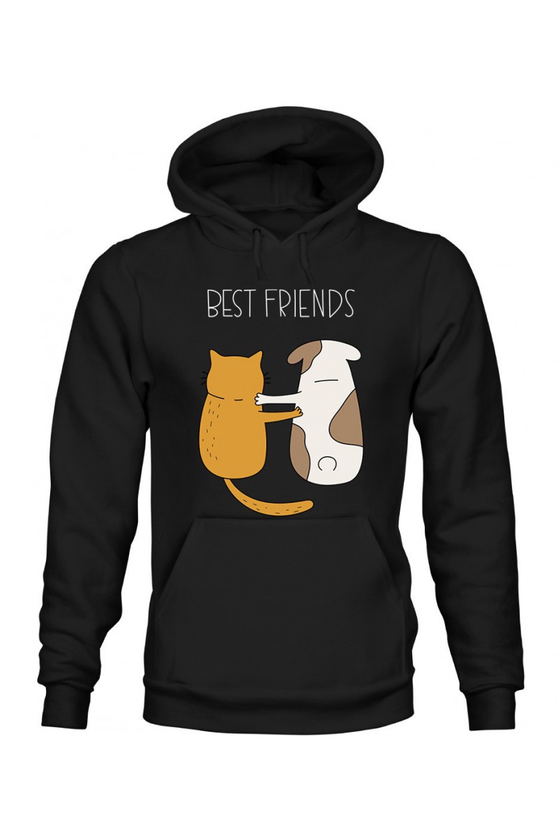 Bluza Męska z Kapturem Best Friends Kot I Pies