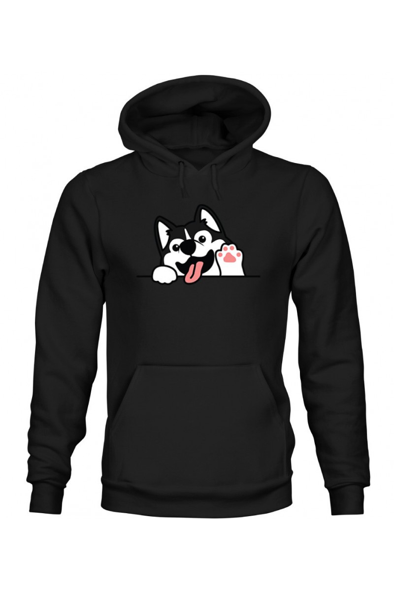 Bluza Męska z Kapturem Machający Husky