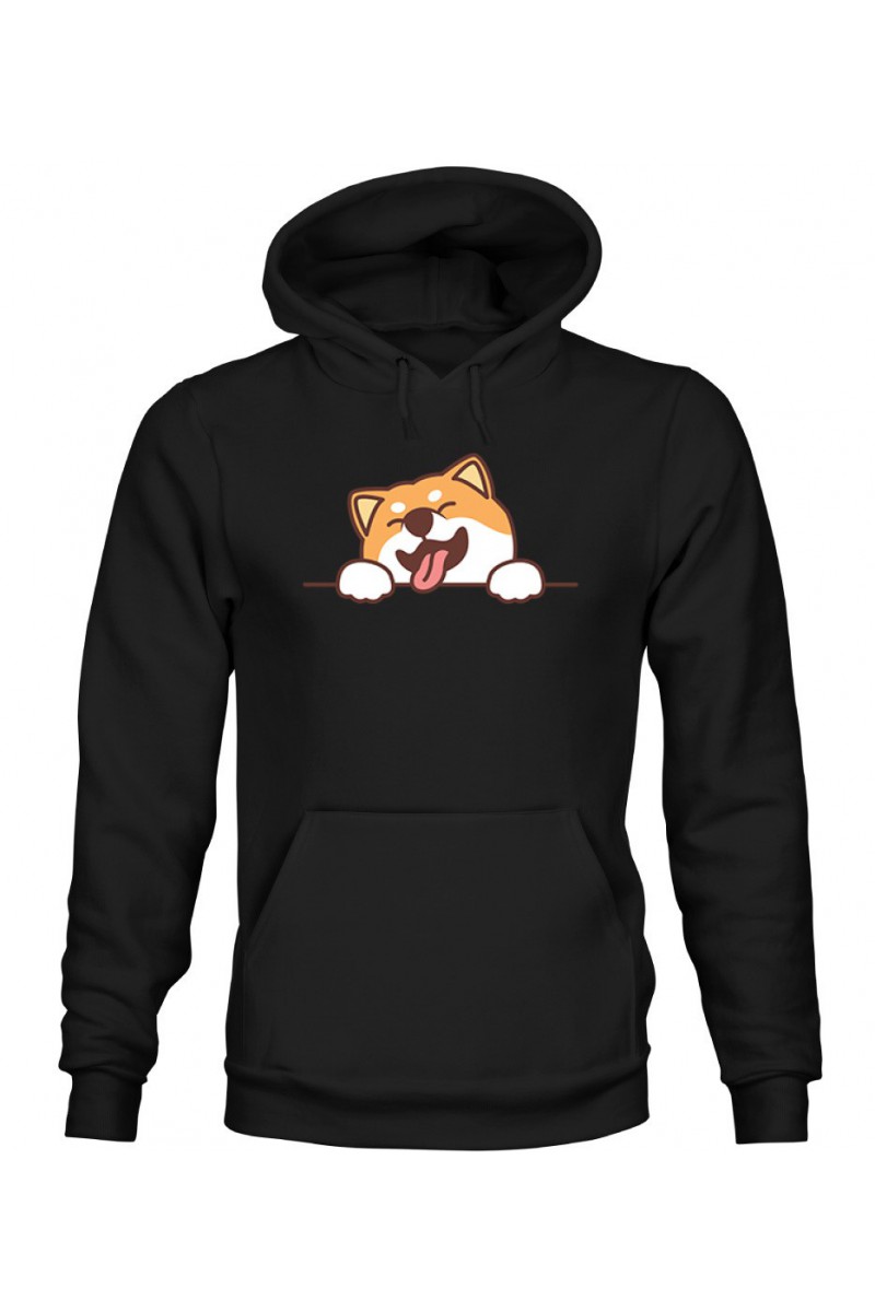 Bluza Damska z Kapturem Szczęśliwy Shiba Bluza Damska z Kapturem Szczęśliwy Shiba