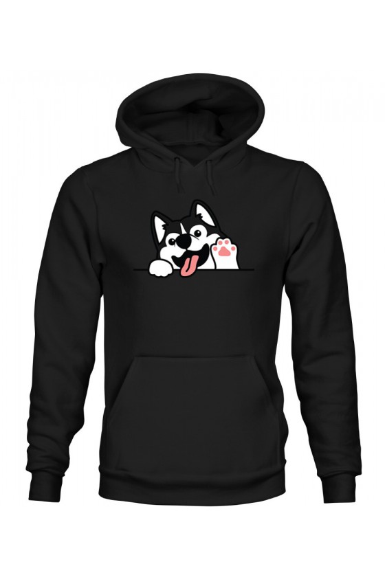 Bluza Damska z Kapturem Machający Husky