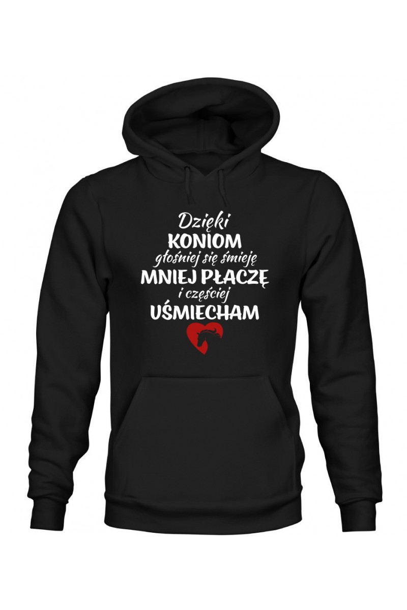 Bluza Damska z Kapturem Dzięki Koniom Głośniej Się Śmieję Bluza Damska z Kapturem Dzięki Koniom Głośniej Się Śmieję