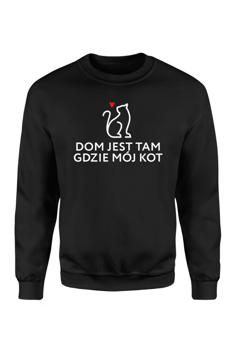 Bluza Męska Klasyczna Dom Jest Tam Gdzie Mój Kot