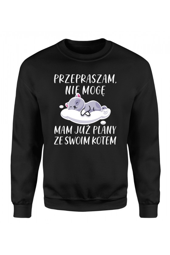 Bluza Męska Klasyczna Przepraszam Nie Mogę Mam Już Plany Ze Swoim Kotem