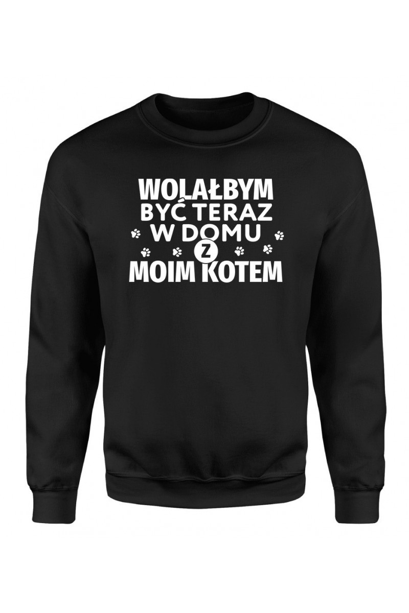 Bluza Męska Klasyczna Wolałbym Być Teraz W Domu Z Moim Kotem