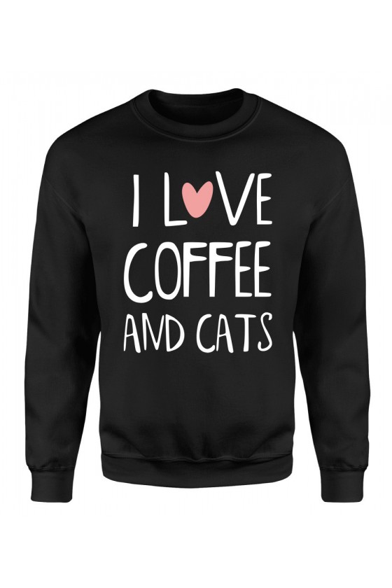 Bluza Męska Klasyczna I Love Coffee And Cats