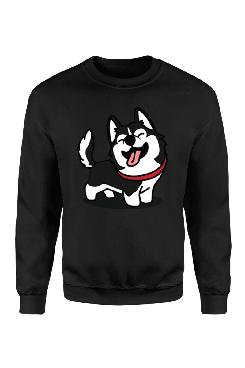 Bluza Męska Klasyczna Szczęśliwy Husky