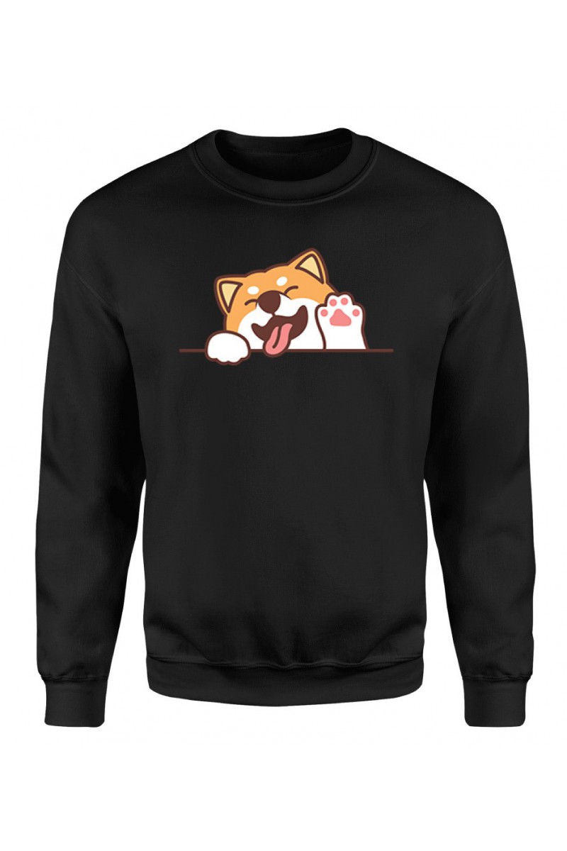 Bluza Męska Klasyczna Machający Shiba Bluza Męska Klasyczna Machający Shiba