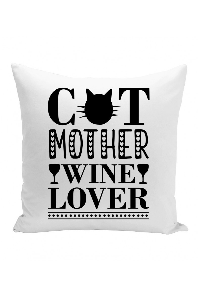 Poduszka Cat Mother Wine Lover