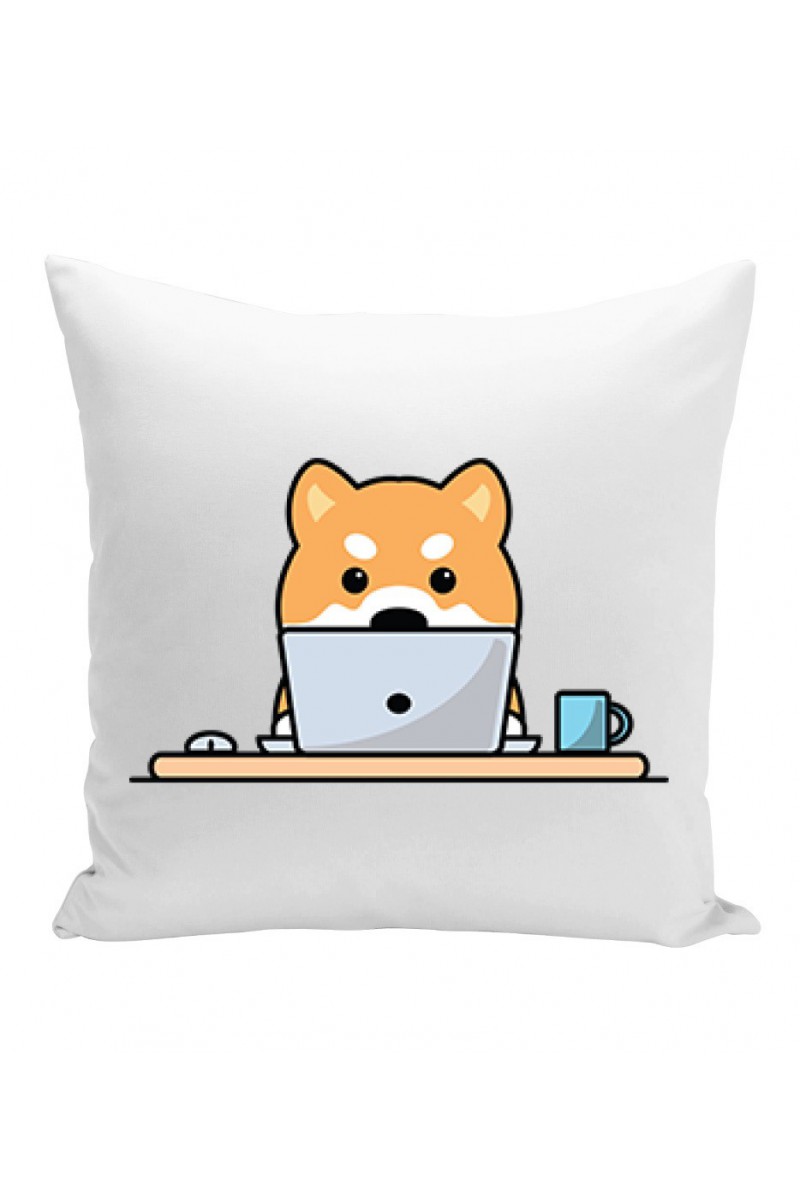 Poduszka Pracujący Shiba Poduszka Pracujący Shiba