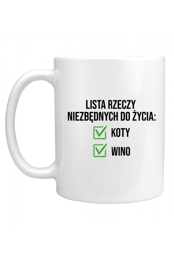 Kubek Lista Rzeczy Niezbędnych Do Życia