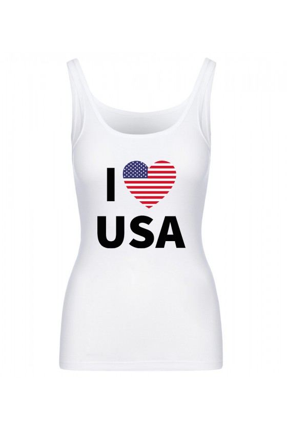 Koszulka Damska Tank Top I Love USA