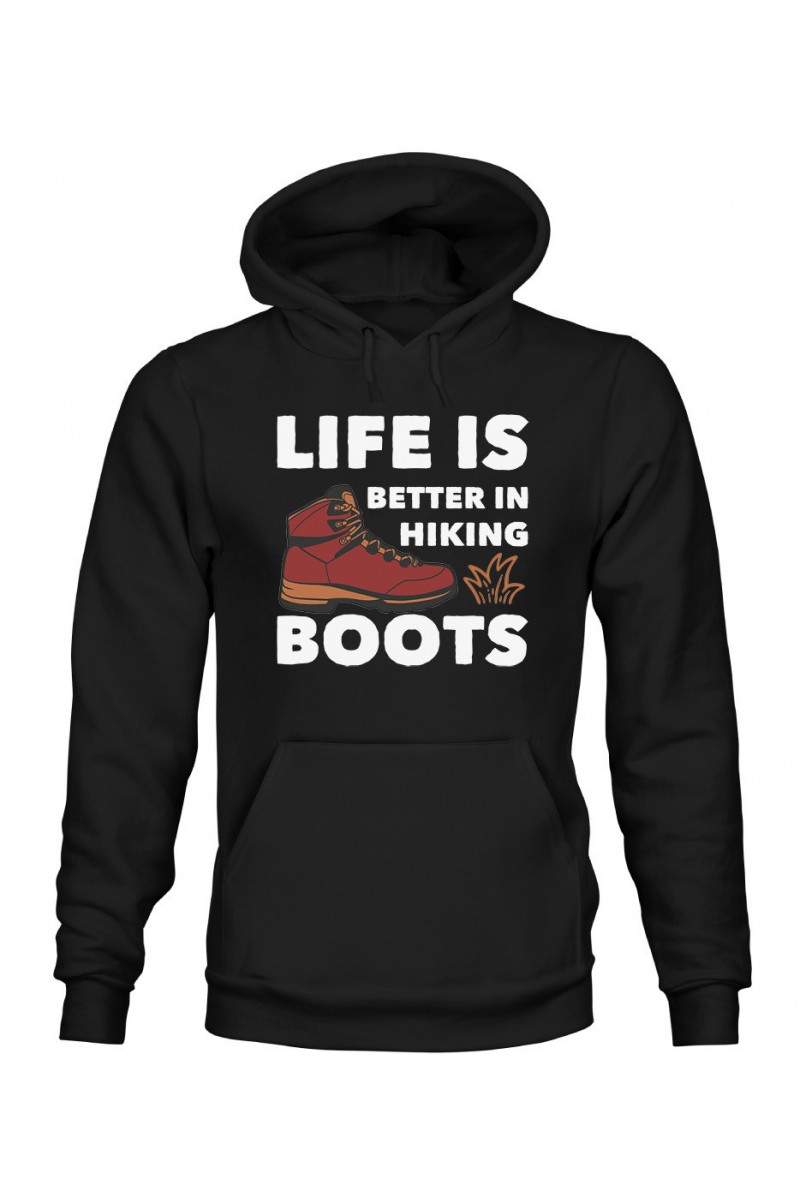 Bluza Męska z Kapturem Life Is Better In Hiking Boots