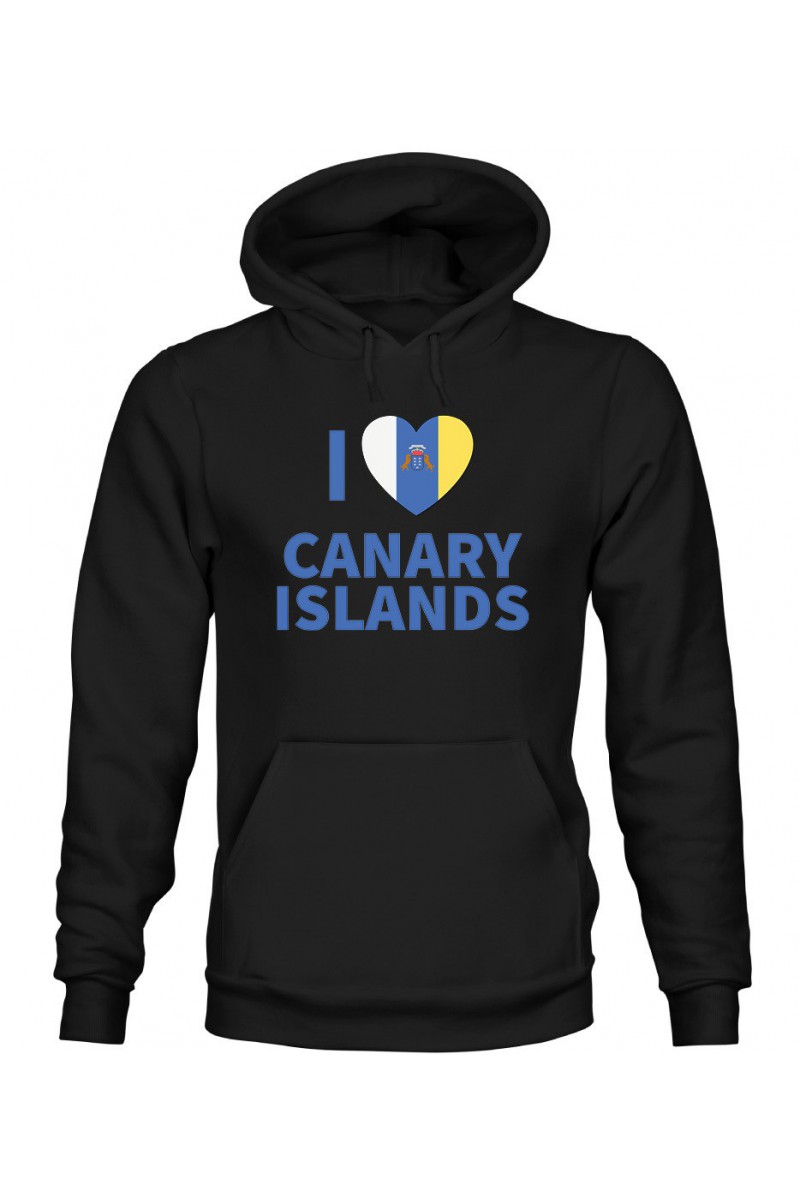 Bluza Męska z Kapturem I Love Canary Islands Bluza Męska z Kapturem I Love Canary Islands
