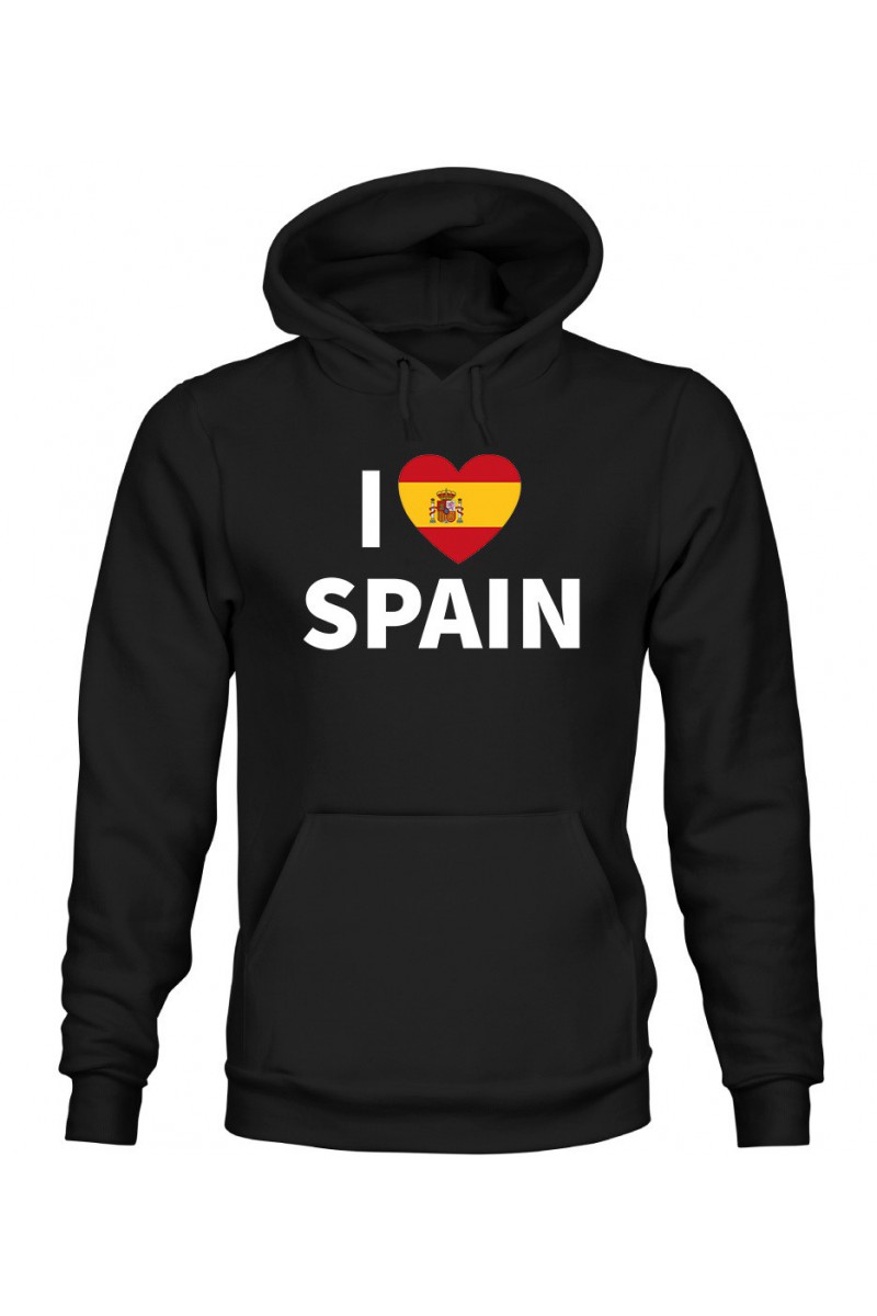 Bluza Damska z Kapturem I Love Spain Bluza Damska z Kapturem I Love Spain
