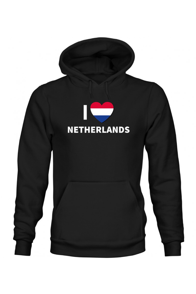 Bluza Damska z Kapturem I Love Netherlands Bluza Damska z Kapturem I Love Netherlands
