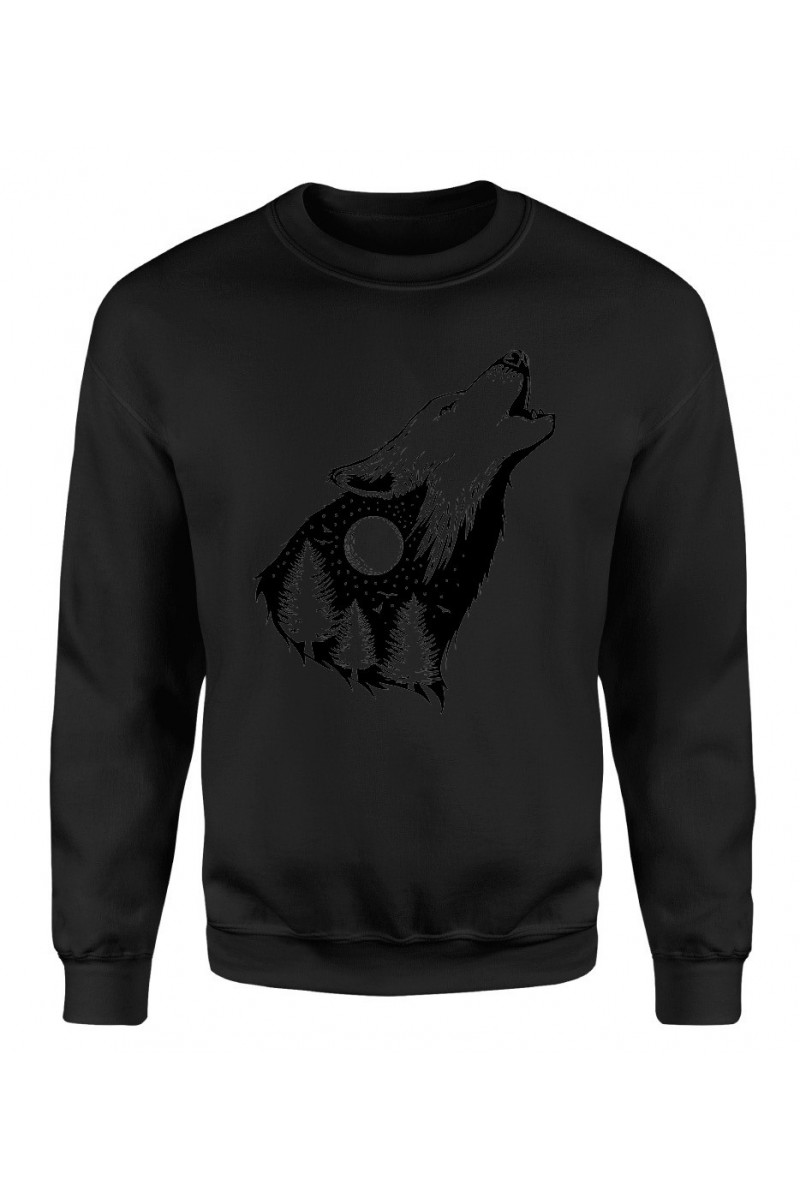 Bluza Męska Klasyczna Wilk Księżyc Bluza Męska Klasyczna Wilk Księżyc
